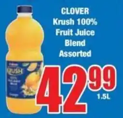 Boxer Superstores CLOVER Krush 100% Fruit Juice Blend Assorted offer