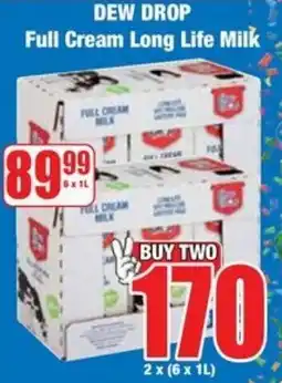 Boxer Superstores DEW DROP Full Cream Long Life Milk offer