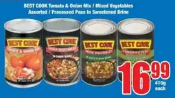 Boxer Superstores BEST COOK Tomato & Onion Mix/ Mixed Vegetables Assorted/ Processed Peas In Sweetened Brine offer