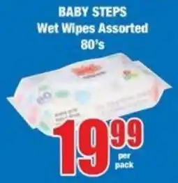 Boxer Superstores BABY STEPS Wet Wipes Assorted offer