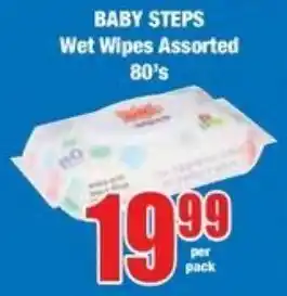 Boxer Superstores BABY STEPS Wet Wipes Assorted offer