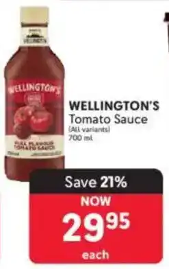 Makro WELLINGTON'S Tomato Sauce offer
