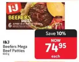 Makro I&J Beefers Mega Beef Patties offer