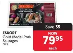 Makro ESKORT Gold Medal Pork Sausages offer
