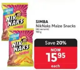 Makro SIMBA NikNaks Maize Snacks offer