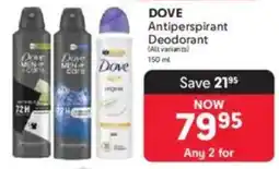 Makro DOVE Antiperspirant Deodorant offer