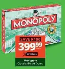 Checkers Monopoly Classic Board Game offer