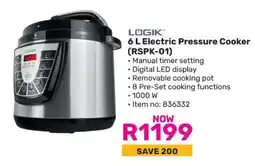 Game LOGIK 6 L Electric Pressure Cooker (RSPK-01) offer