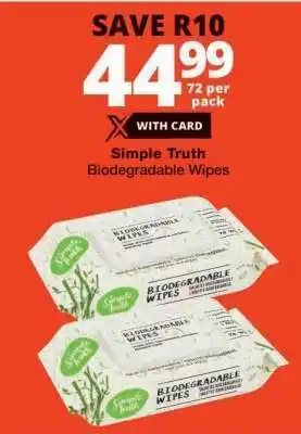 Checkers Simple Truth Biodegradable Wipes offer