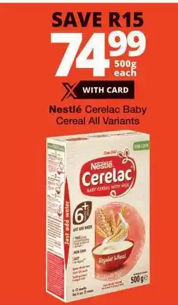 Checkers Nestlé Cerelac Baby Cereal offer