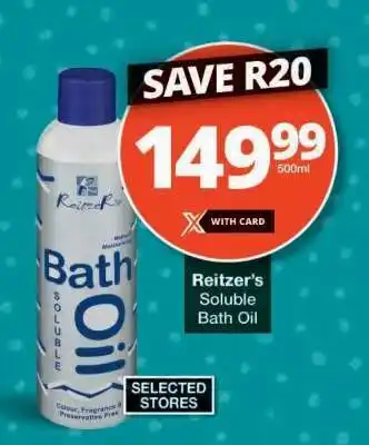 Checkers Reitzer's Soluble Bath Oil offer