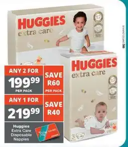 Checkers Huggies Extra Care Disposable Nappies offer