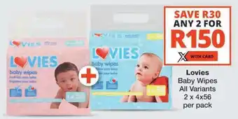 Checkers LOVIES BABY WIPES offer