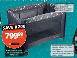 Checkers Little Me Camp Cot with Bassinet offer