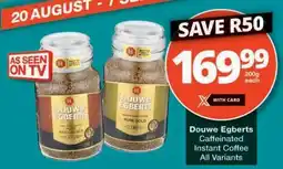 Checkers Douwe Egberts Caffeinated Instant Coffee offer