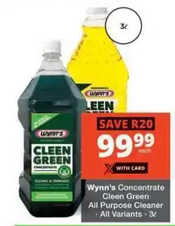 Checkers Wynn's Concentrate Cleen Green All Purpose Cleaner offer