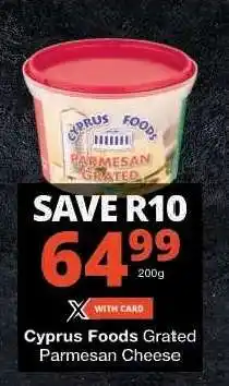 Checkers Cyprus Foods Grated Parmesan Cheese offer