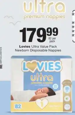 Checkers Lovies Ultra Value Pack Newborn Disposable Nappies offer