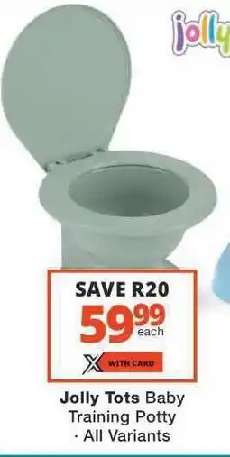 Checkers JOLLY TOTS BABY TRAINING POTTY offer