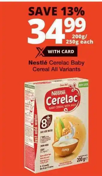 Checkers NESTLÉ CERELAC BABY CEREAL all variants offer