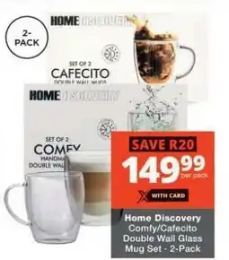 Checkers Home Discovery Comfy/Cafecito Double Wall Glass Mug Set - 2-Pack offer