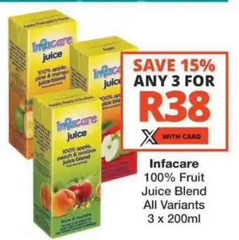 Checkers INFACARE 100% FRUIT JUICE BLEND offer