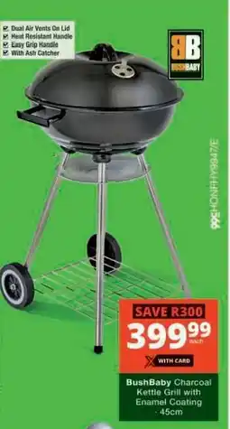 Checkers BushBaby Charcoal Kettle Grill offer