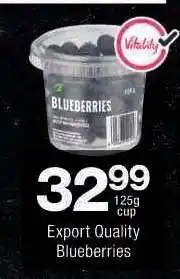 Checkers Export Quality Blueberries offer