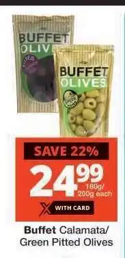 Checkers Buffet Calamata/Green Pitted Olives offer