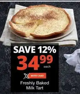 Checkers Freshly Baked Milk Tart offer