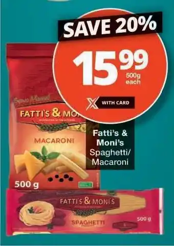 Checkers Fatti's & Moni's Spaghetti/Macaroni offer