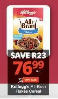 Checkers Kellogg's All Bran Flakes Cereal offer