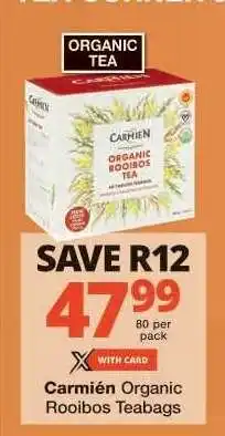 Checkers Carmièn Organic Rooibos Teabags offer