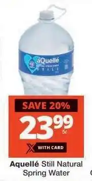 Checkers aQuellé Still Natural Spring Water offer