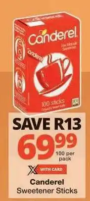 Checkers Canderel Sweetener Sticks offer