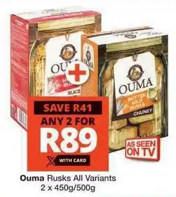 Checkers Ouma Rusks All Variants offer