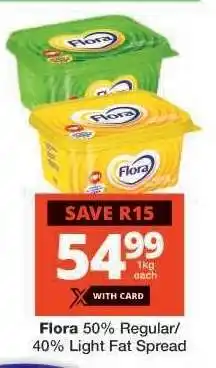 Checkers Flora 50% Regular/40% Light Fat Spread offer