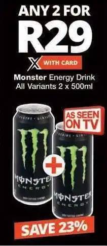 Checkers MONSTER ENERGY DRINK offer