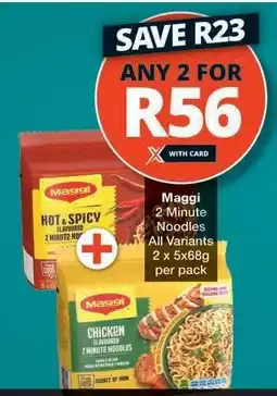 Checkers MAGGI 2 MINUTE NOODLES offer