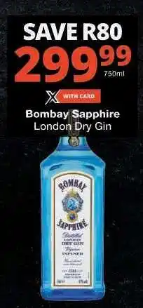 Checkers BOMBAY SAPPHIRE London Dry Gin offer