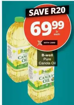 Checkers B-Well Pure Canola Oil offer
