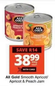 Checkers ALL GOLD SMOOTH APRICOT/APRICOT & PEACH JAM offer