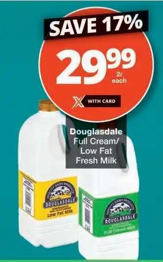 Checkers Douglasdale Full Cream/Low Fat Fresh Milk offer