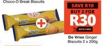 Checkers De Vries Ginger Biscuits offer