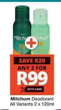 Checkers Mitchum Deodorant offer