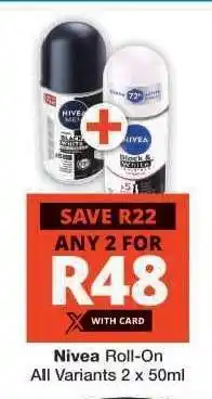 Checkers NIVEA Roll-On offer