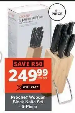 Checkers Prochef Wooden Block Knife Set offer
