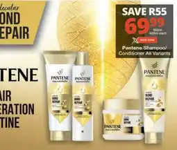 Checkers Pantene Shampoo/Conditioner All Variants offer