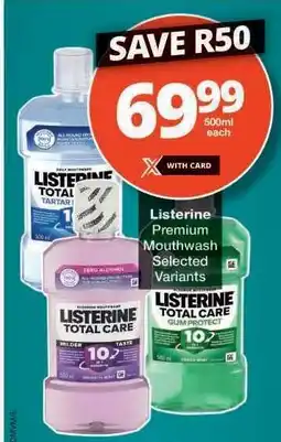 Checkers Listerine Premium Mouthwash offer