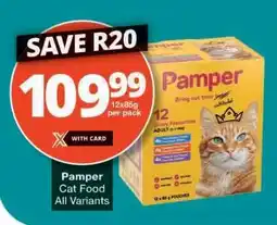 Checkers Pamper Cat Food All Variants offer